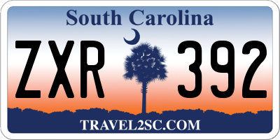 SC license plate ZXR392