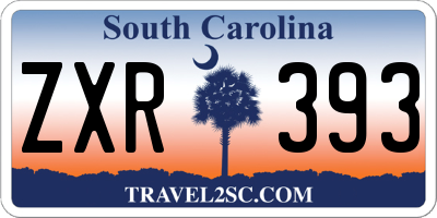 SC license plate ZXR393