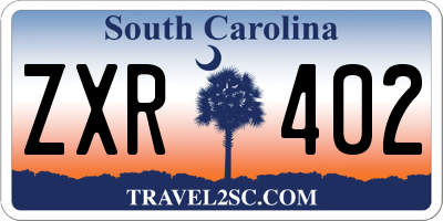 SC license plate ZXR402