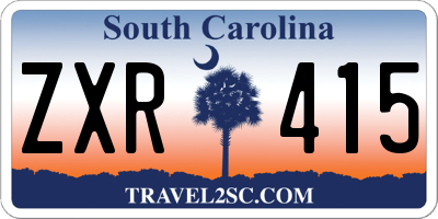 SC license plate ZXR415