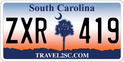 SC license plate ZXR419