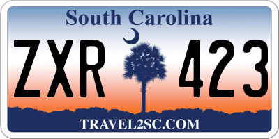 SC license plate ZXR423