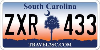 SC license plate ZXR433