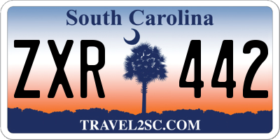 SC license plate ZXR442