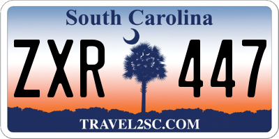 SC license plate ZXR447