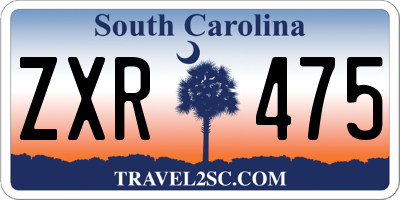 SC license plate ZXR475