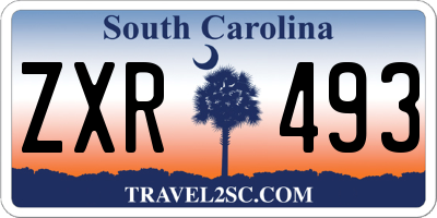 SC license plate ZXR493