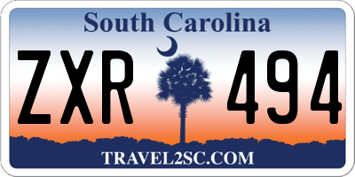 SC license plate ZXR494