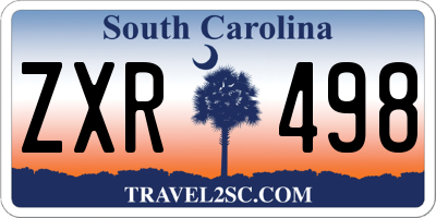 SC license plate ZXR498