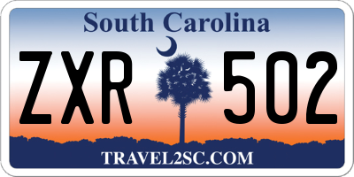 SC license plate ZXR502