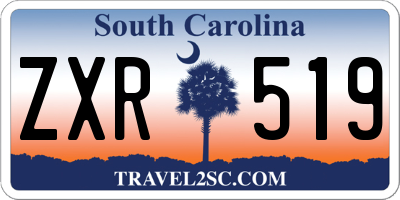 SC license plate ZXR519