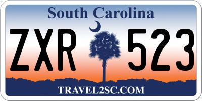 SC license plate ZXR523
