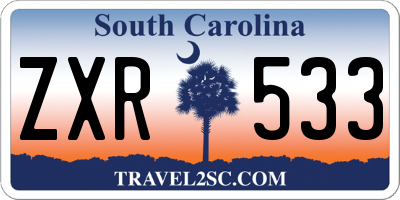 SC license plate ZXR533