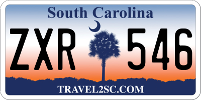 SC license plate ZXR546