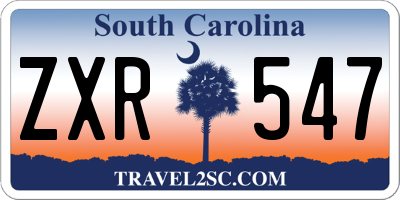 SC license plate ZXR547