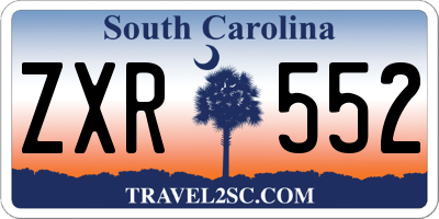 SC license plate ZXR552