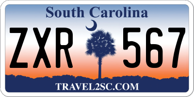 SC license plate ZXR567