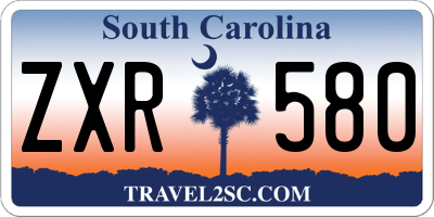 SC license plate ZXR580