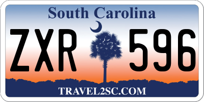 SC license plate ZXR596