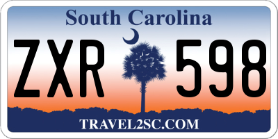 SC license plate ZXR598