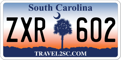 SC license plate ZXR602