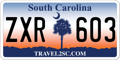 SC license plate ZXR603