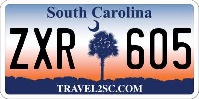 SC license plate ZXR605