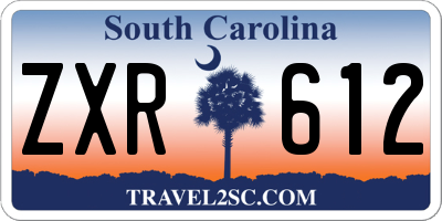 SC license plate ZXR612