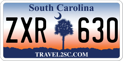 SC license plate ZXR630