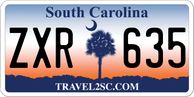 SC license plate ZXR635