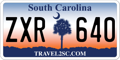 SC license plate ZXR640