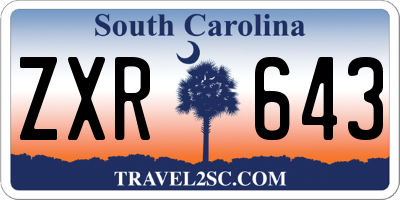 SC license plate ZXR643