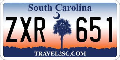 SC license plate ZXR651
