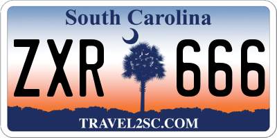 SC license plate ZXR666