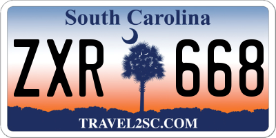 SC license plate ZXR668