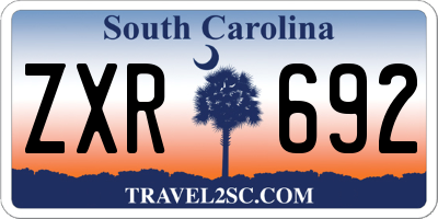 SC license plate ZXR692