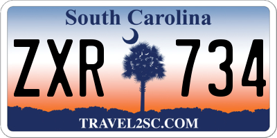 SC license plate ZXR734