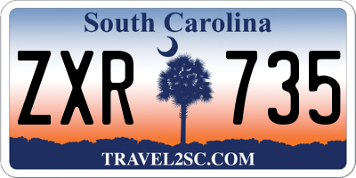 SC license plate ZXR735