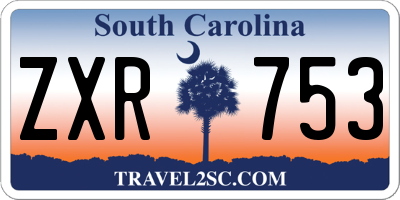 SC license plate ZXR753