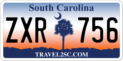 SC license plate ZXR756