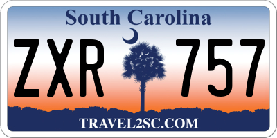 SC license plate ZXR757