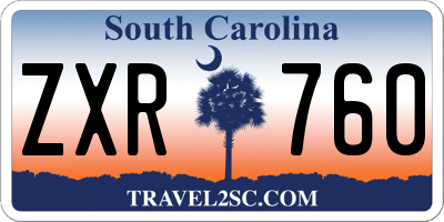 SC license plate ZXR760
