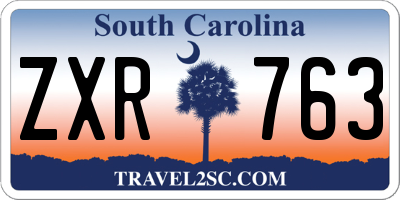 SC license plate ZXR763