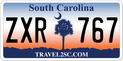 SC license plate ZXR767