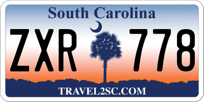SC license plate ZXR778