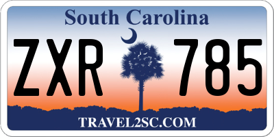 SC license plate ZXR785