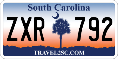 SC license plate ZXR792