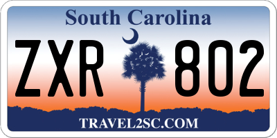 SC license plate ZXR802