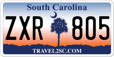SC license plate ZXR805