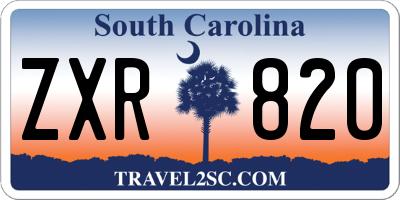 SC license plate ZXR820